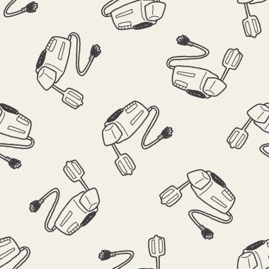 Mikser doodle Dikişsiz desen arka plan