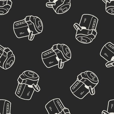 Doodle su ısıtıcısı Dikişsiz desen arka plan