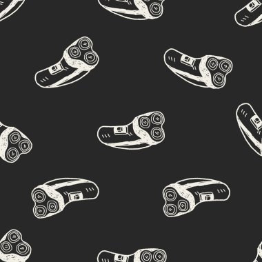 tıraş makinesi doodle Dikişsiz desen arka plan