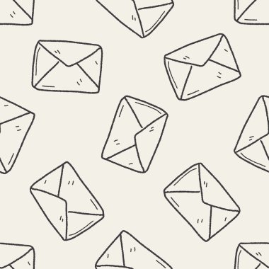 posta doodle Dikişsiz desen arka plan