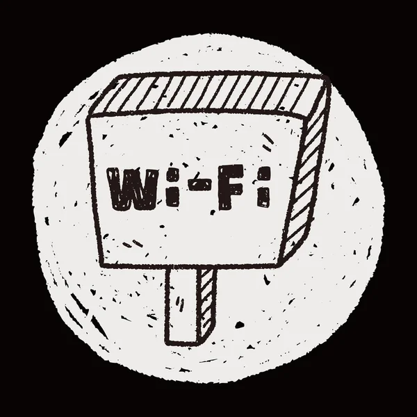 Doodle de prancha wifi —  Vetores de Stock