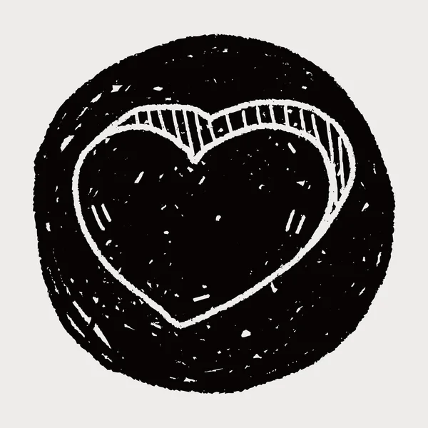 Hjärta som doodle — Stock vektor