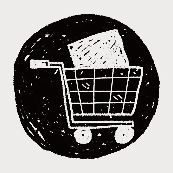 Alışveriş sepeti doodle — Stok Vektör