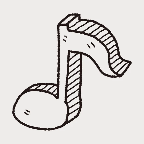 Nota musical doodle — Vetor de Stock