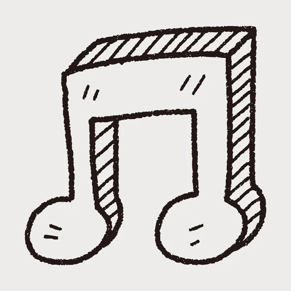 Nota musical doodle — Vetor de Stock