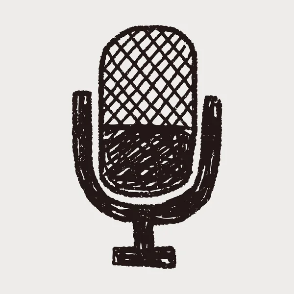 Doodle microfone — Vetor de Stock