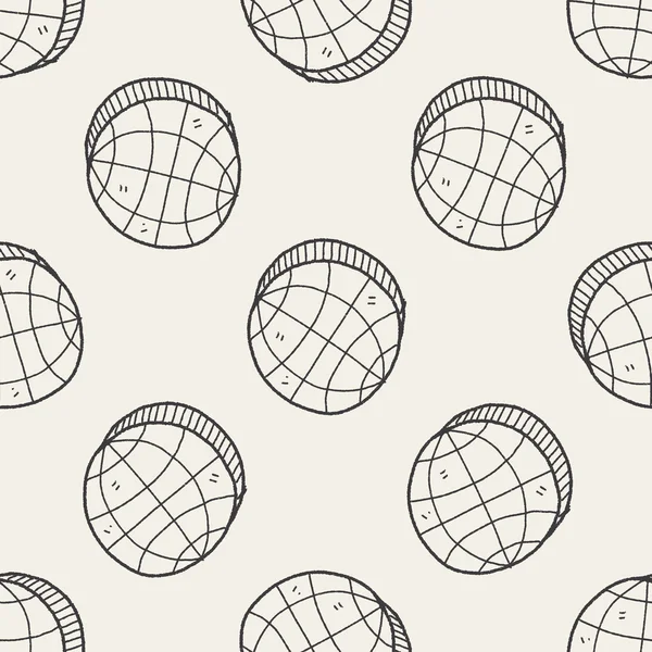 Globus Doodle nahtlose Muster Hintergrund — Stockvektor