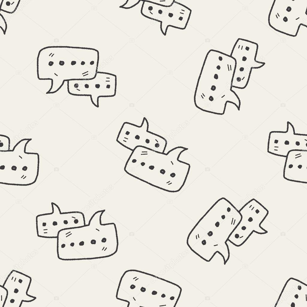 people talk doodle seamless pattern background