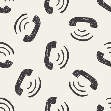 telefon görüşmesi doodle Dikişsiz desen arka plan