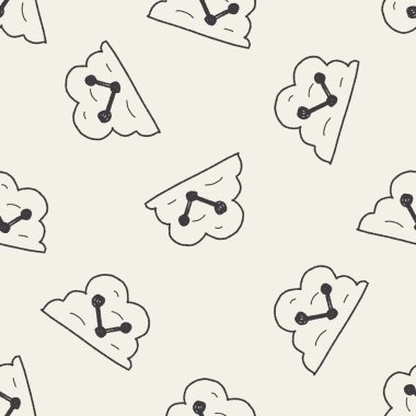 Internet bulut doodle çizim Dikişsiz desen arka plan