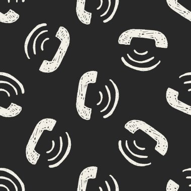 telefon görüşmesi doodle Dikişsiz desen arka plan