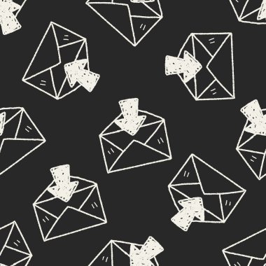posta doodle Dikişsiz desen arka plan