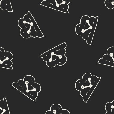 Internet bulut doodle çizim Dikişsiz desen arka plan