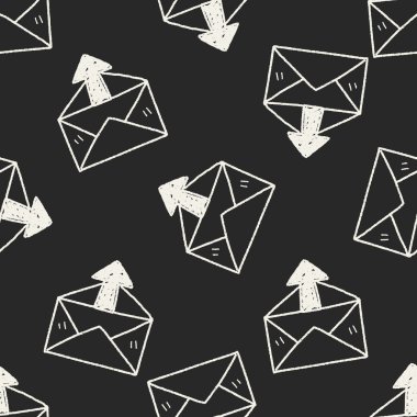 posta doodle Dikişsiz desen arka plan