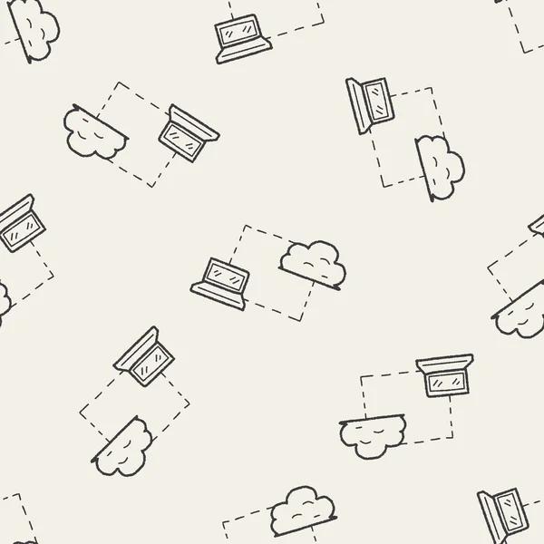 Nube doodle sin costura patrón de fondo — Vector de stock