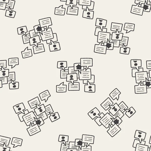Persone parlano scarabocchiare senza soluzione di continuità modello di sfondo — Vettoriale Stock