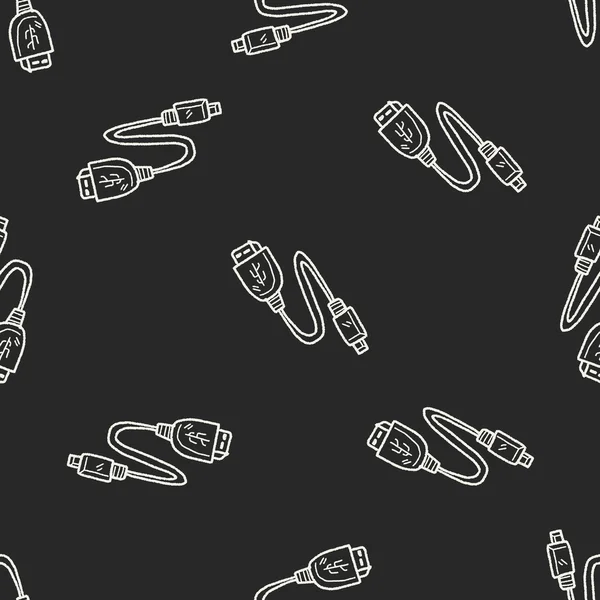 USB doodle Dikişsiz desen arka plan