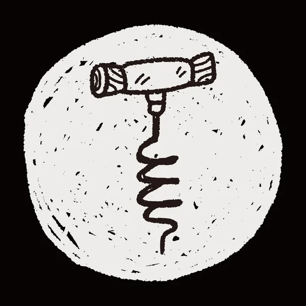 Vin tire-bouchon doodle — Image vectorielle