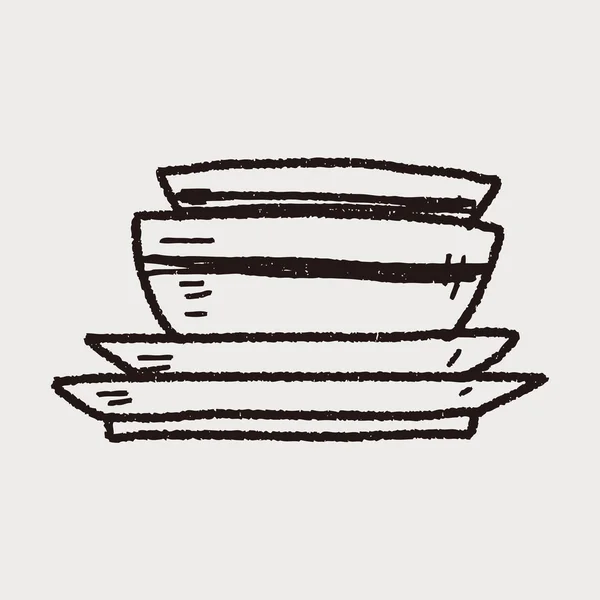 Doodle πιάτα — Διανυσματικό Αρχείο