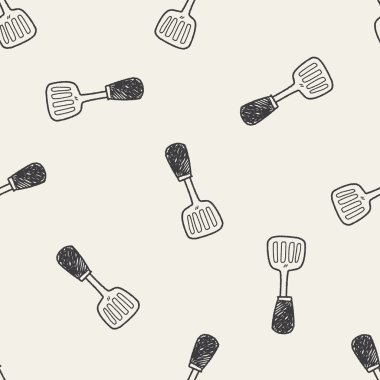 spatula doodle Dikişsiz desen arka plan