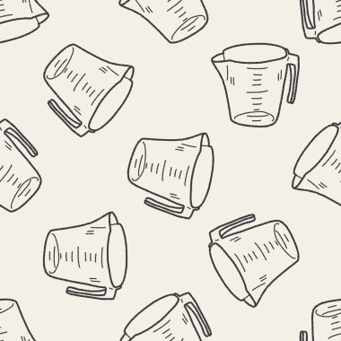 Ölçüm Kupası doodle Dikişsiz desen arka plan
