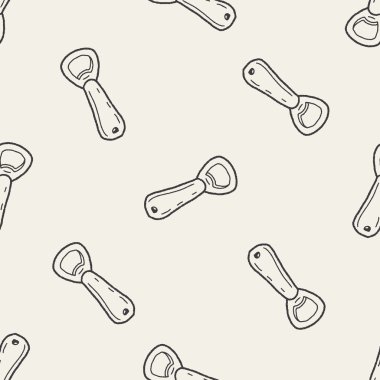 şişe açacağı doodle Dikişsiz desen arka plan