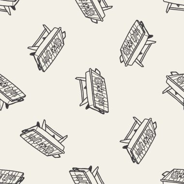 Barbekü doodle Dikişsiz desen arka plan