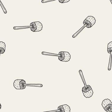 tuvalet fırçası doodle Dikişsiz desen arka plan
