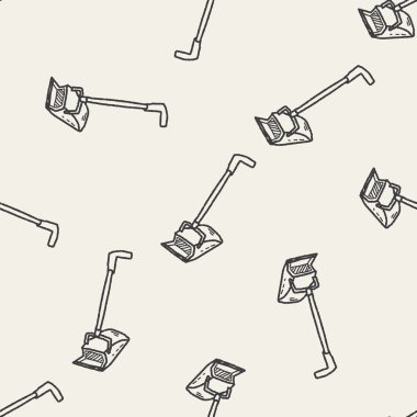 süpürge doodle Dikişsiz desen arka plan