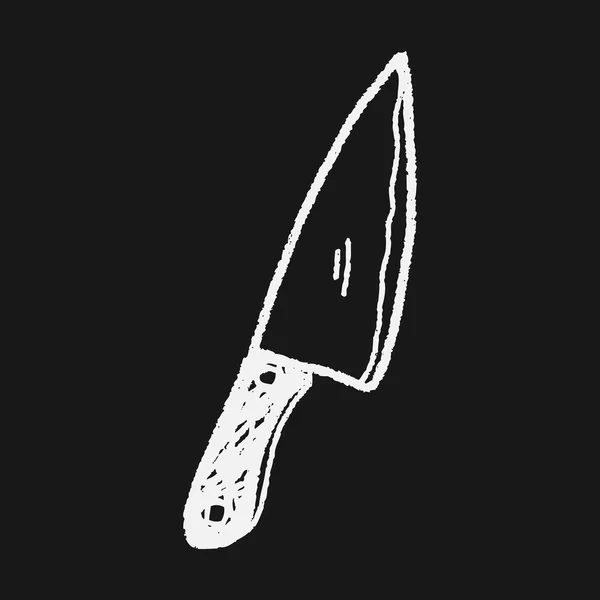 Cuchillo de cocina doodle — Vector de stock