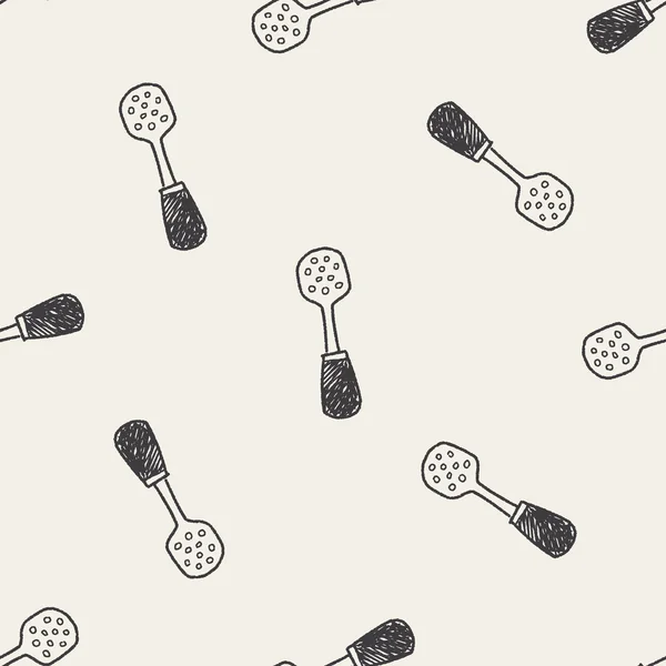Spatule doodle fond de motif sans couture — Image vectorielle