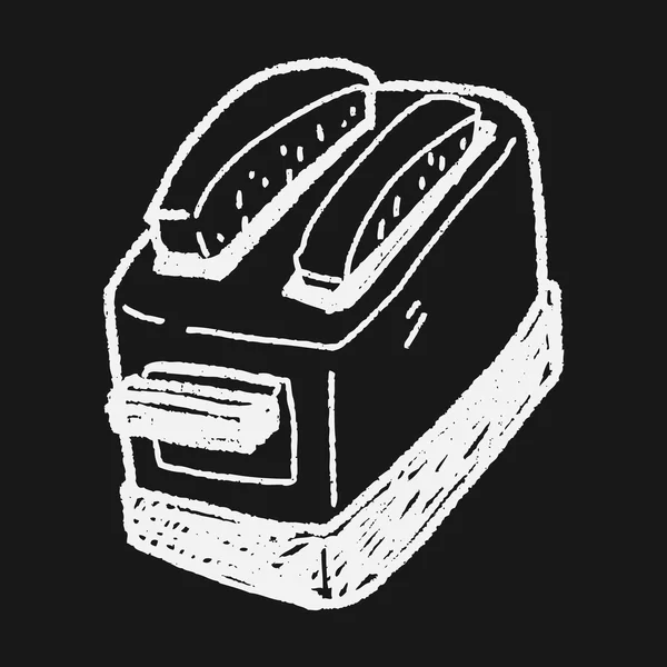 Ekmek kızartma makinesi doodle — Stok Vektör