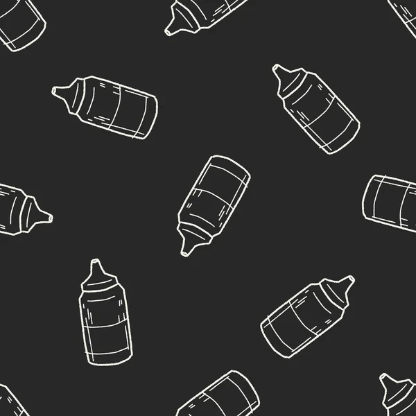 Ketchup doodle sem costura fundo padrão — Vetor de Stock