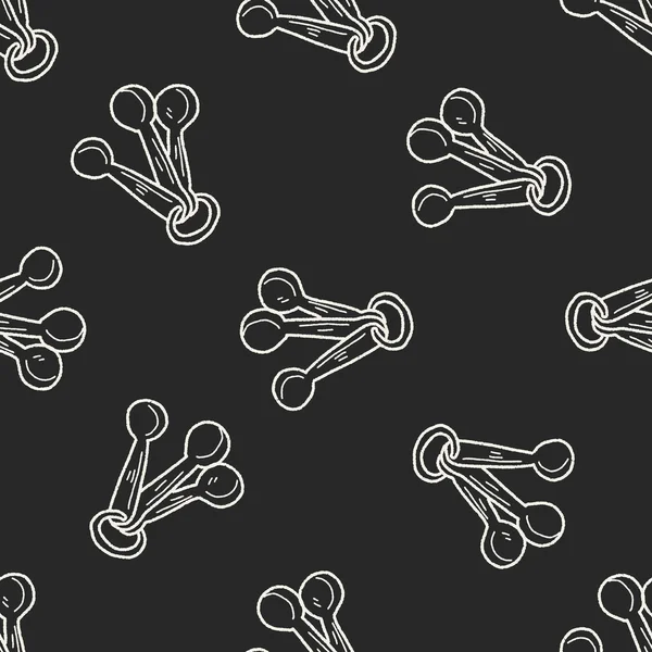 Cuillère doodle fond de motif sans couture — Image vectorielle