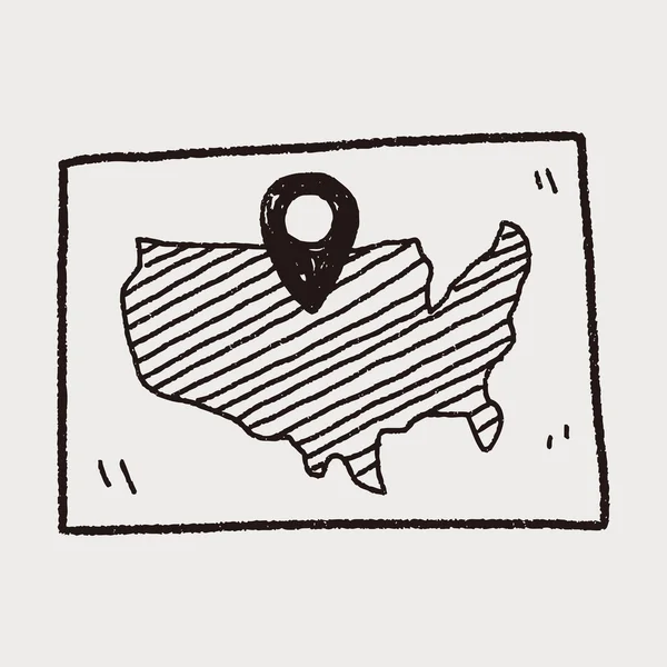 Map location doodle — Stock Vector