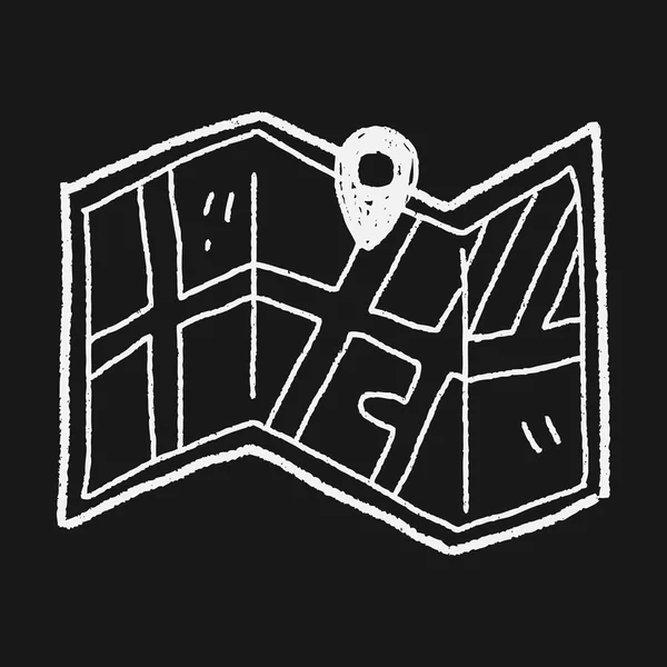 Kaart locatie doodle — Stockvector