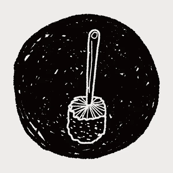 WC borstel doodle — Stockvector