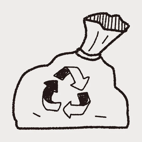 Sac poubelle doodle — Image vectorielle