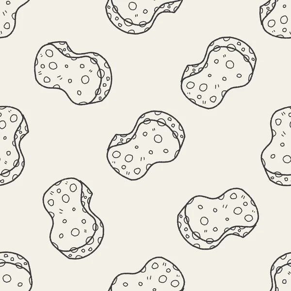 Scouring pad doodle sem costura fundo padrão —  Vetores de Stock