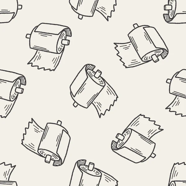 Wc-papier doodle naadloze patroon achtergrond — Stockvector