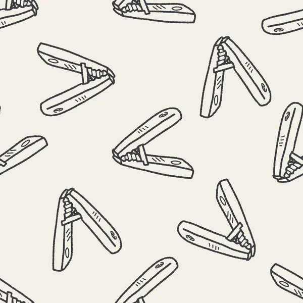 Clothespin doodle sem costura fundo padrão — Vetor de Stock