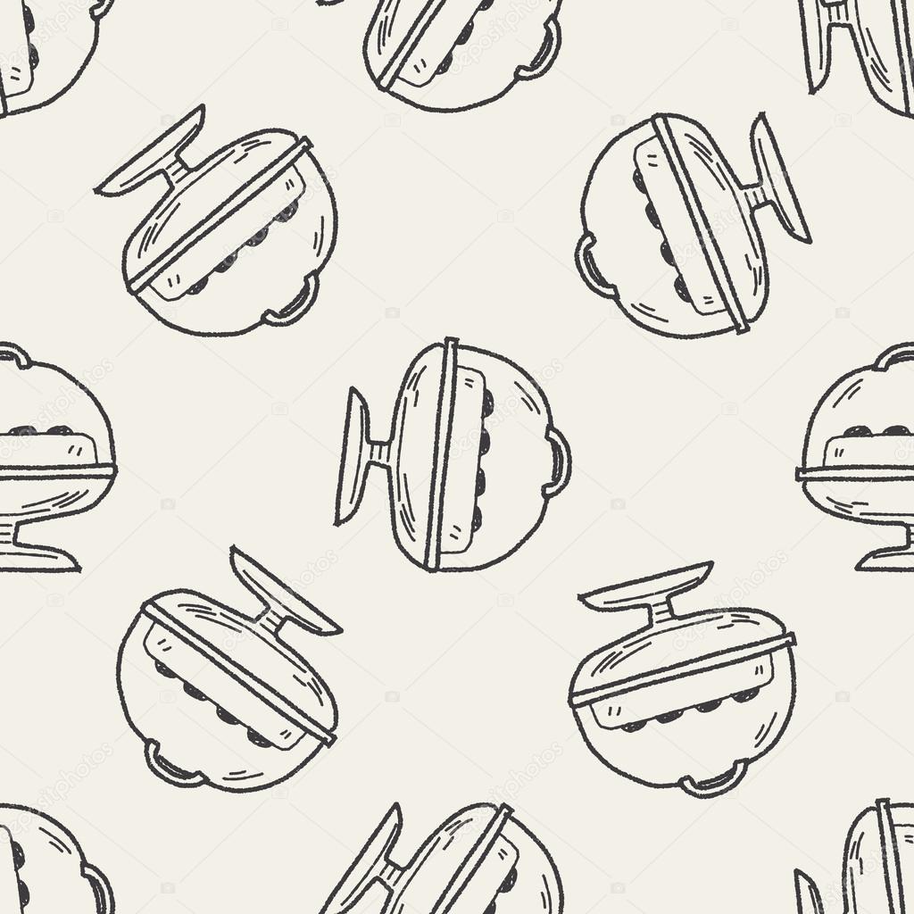 Pasta doodle Dikişsiz desen arka plan Vektörel çizim ©hchjjl