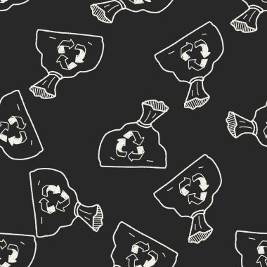 çöp torbası doodle Dikişsiz desen arka plan