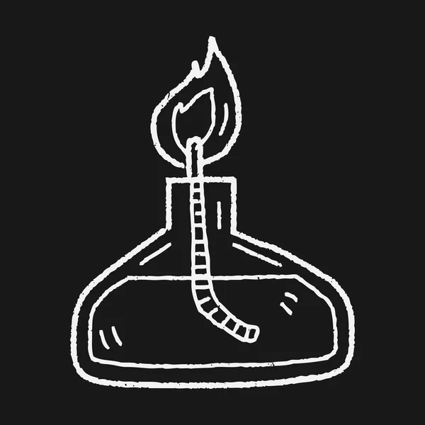 Lampe à alcool doodle — Image vectorielle