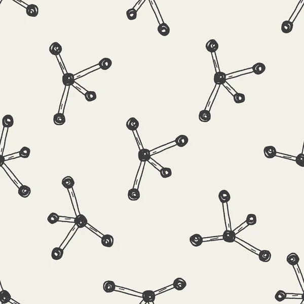 Molecola doodle senza soluzione di continuità modello di sfondo — Vettoriale Stock