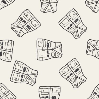 yelek doodle Dikişsiz desen arka plan