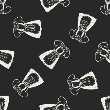 hizmetçi kıyafetleri Dikişsiz desen arka plan doodle