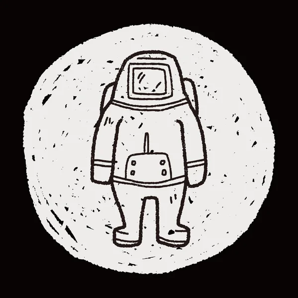 Astronot doodle — Stok Vektör