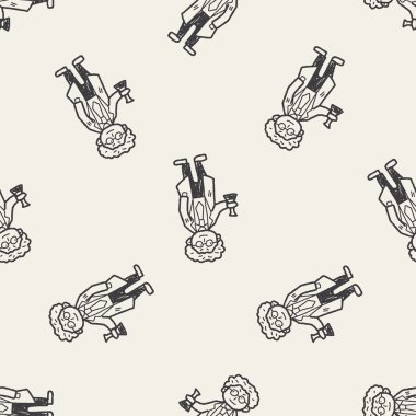 bilim adamı doodle Dikişsiz desen arka plan