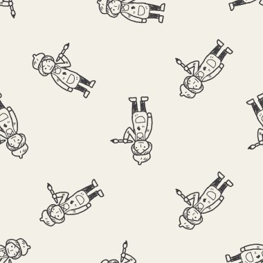 ressam doodle Dikişsiz desen arka plan